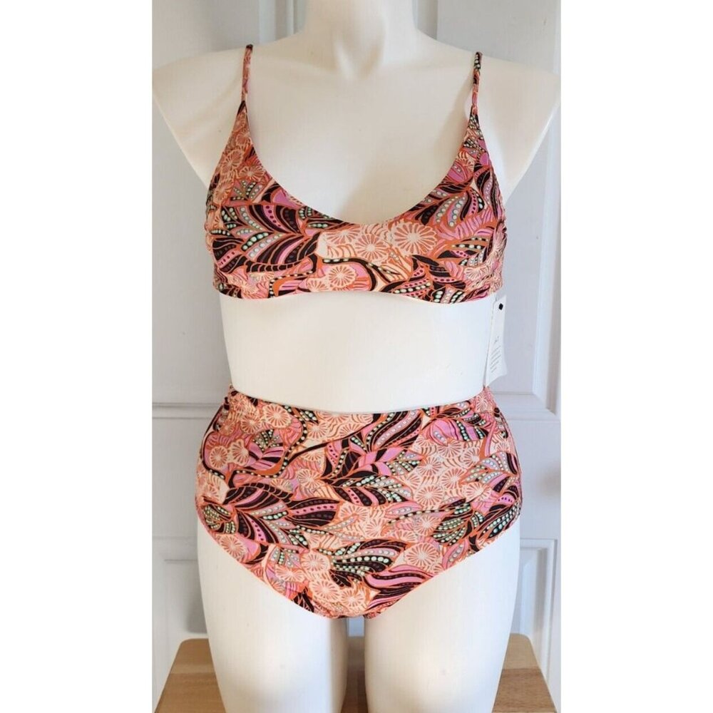 NEW A.L.C. Women's 2 Piece Swimsuit Cleo Scoop Bikini Top Isla Bottom Size Large